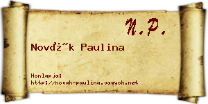 Novák Paulina névjegykártya